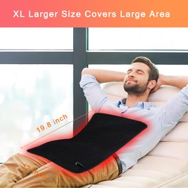 bonodave Red Light Therapy for Body, 19.8" x 12" Infrared Light Therapy Pad XL Large Red Infrared Heating Therapy Wrap Pad Belt for Back Shoulder Leg Relief Home Office Use, Ideal Gift