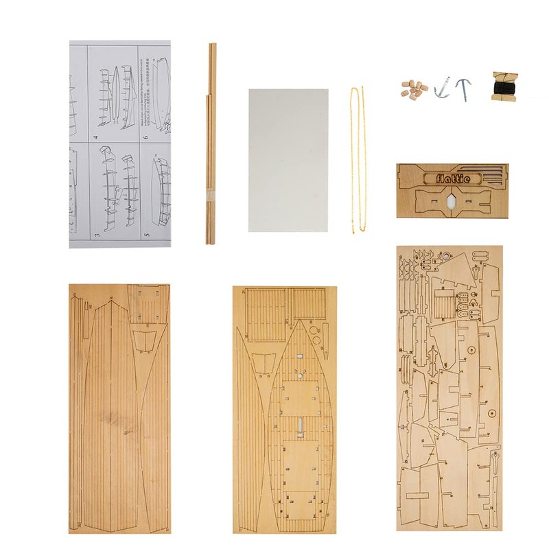 GAWEGM Ship Building Kit - 1:30 Flattile Wooden Fishing Boat