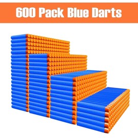 POKONBOY Compatible with Nerf Darts Bullets - 1200 PCS Refill Bullet Darts Compatible with Nerf Guns N-Strike Elite Series Gun Toys for Boys Party Favors with Storage Bags(Red and Blue)