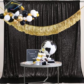 Eternal Beauty Black Sequin Backdrop 152x213cm, Glitter Photography Background Sparkly Curtain for Birthday Decorations Weddding Anniversary Engagement (5x7 feet)…