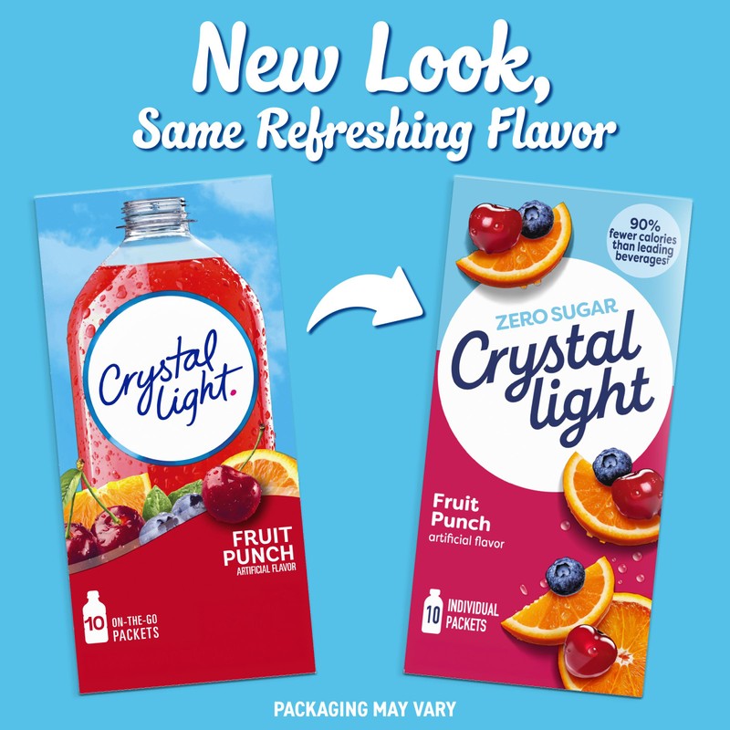 Crystal Light Fruit Punch Artificially Flavored Powdered Drink Mix, 10