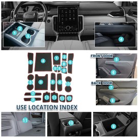 2025 Acadia Door Slot Mats for GMC Acadia 2026 Accessories Anti-Slip Interior Rubber Mats Center Console Liner Compatible with 2025 2026 GMC Acadia Denali/Elevation/AT4(20PCS/Sets)