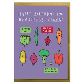 Happy Birthday You Heartless Vegan! Funny Vegan Birthday Card