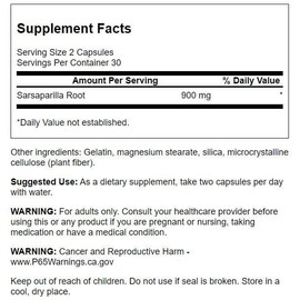 Swanson Sarsaparilla Root-Traditional Herbal Supplement Promoting Skin Health, Urinary Tract & Kidney Support-Natural Formula Supporting Overall Health & Wellness-(60 Capsules, 450mg Each) 3 Pack