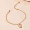 JUSTUSNX Adjustable Anklet Gold Heart Shaped Pendant Ankle Bracelet Beach