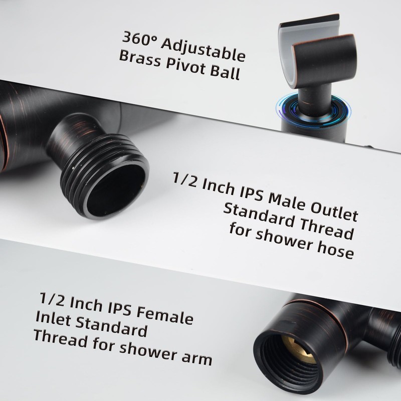 KAPHOME Shower Head Holder,All Metal Handheld Shower Head Holder,Adjustable Shower