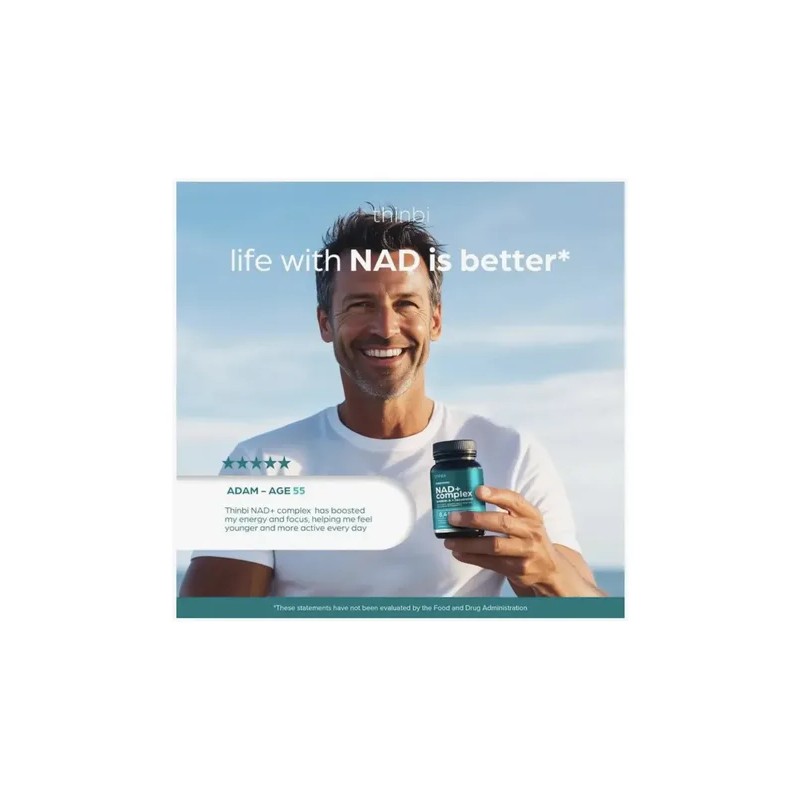 Suplemento NAD Complejo ThinBi Cápsulas 8457mg Resveratrol y CoQ10 60u