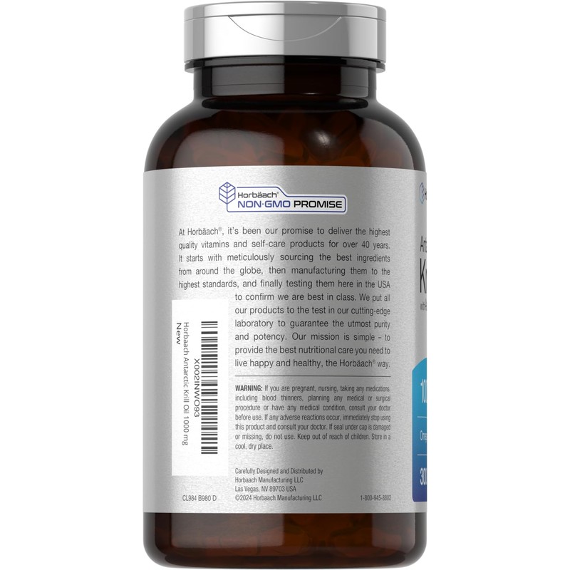 Horbäach Antarctic Krill Oil 1000mg Softgels | 300 Count |
