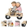 Gatuida 1Pc Elderly Couple Figurine Hand Painted Resin Statue Romantic