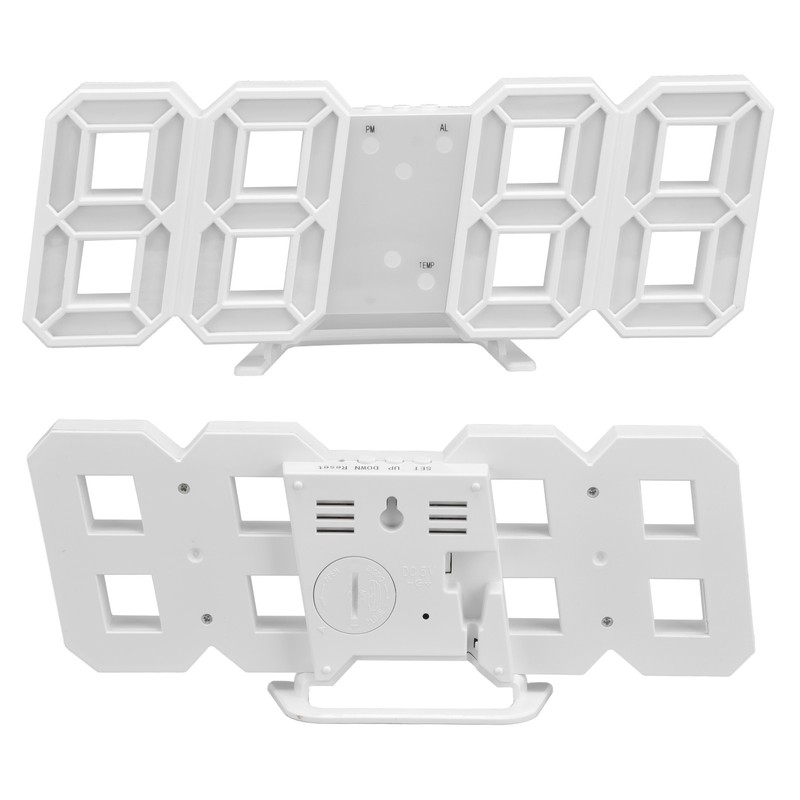 Digital Wall Clock Modern Design Temperature Display Alarm Function Sound