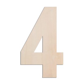MGTECH 17 Inch Large Wooden Number 4, 1/4 in Thick Big Wood Number for Crafts and Wall Decor