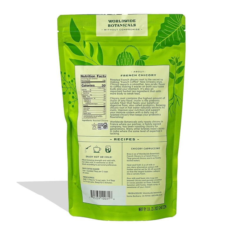 Worldwide Botanicals Organic French Chicory Root, 1 Pound - Brew