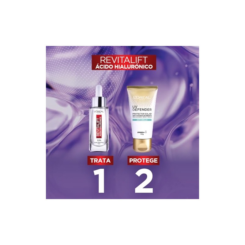 L'Oréal Paris Kit: Protector Solar Diario FPS50+ UV Defender Anti-Brillo