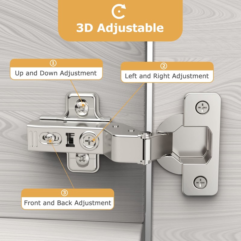 Furniware 2 pcs Soft Close Cabinet Hinge,110 Degree Inset Kitchen