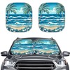 Coldinair Hawaii Palm Tree Ocean Wave Windshield Sun Shade for