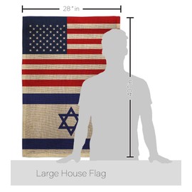 Israeli American Flag Bandera de Israel Tapestry Wood Dowel Set Rod Home Applique Banner Textile Poster Flag Pole Room Wall Scroll Hanging Grandma Gifts Indoor Decor Jewish Decorations Made in USA