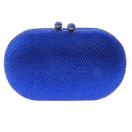 neXxtten Gold Tone Fashion Satin Rhinestone Clutch Evening Bag BZY221-BLU