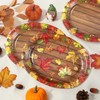 50Pcs Fall Oval Paper Plates 10"x12" Large Wood Grain Maple