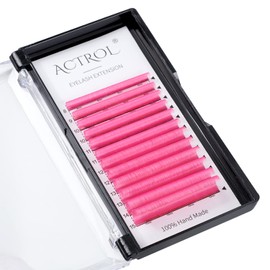 Colored Eyelash Extensions Easy Fan 8-15mm Mixed D Pink Curl Easy Fanning 0.1mm Self Premade Volume Lash Supplies