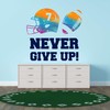 Design With Vinyl Wall Decal Never Giveup Stunning Football Helmet