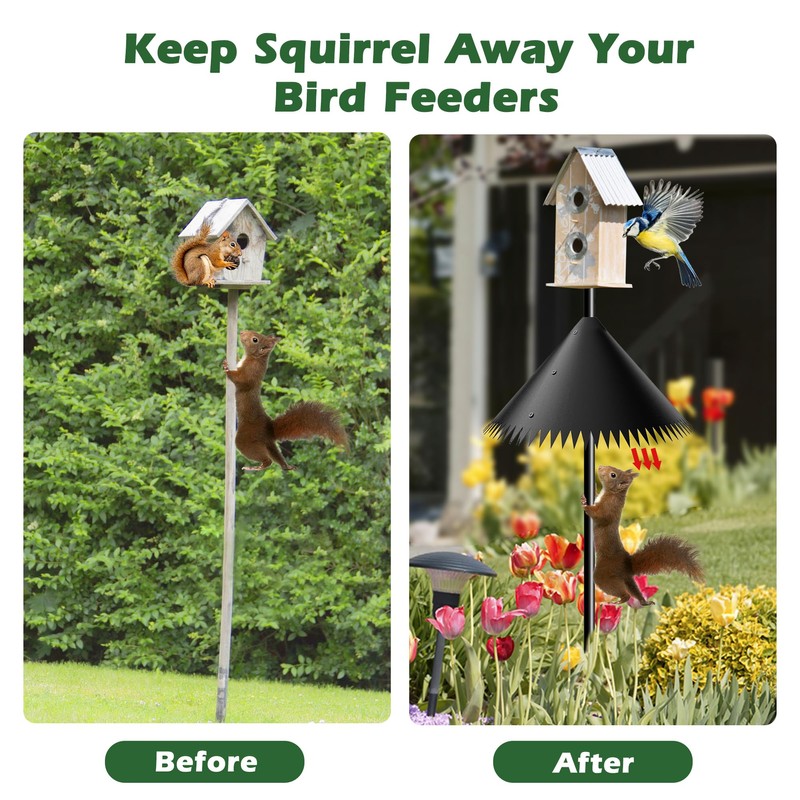 2 Pack 19 Inch Squirrel Baffle for Bird Feeder Pole,Waterproof