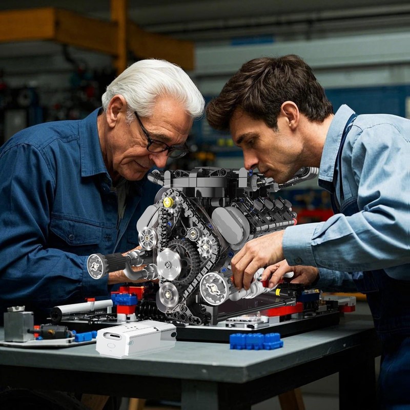 V8 Engine Building Kits That Runs with Motor - 715+Pcs