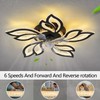 haodengshi 25" Black Geometric Ceiling Fan with Lights and Remote