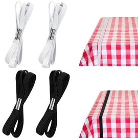 Riakrum Table Bungees Tablecloth Strap Band Tablecloth Bungee Cord to Hold Down Table Cloth for Outdoor Tables Kitchen Tables Picnic Camping Wedding Party (4, Widen Size)