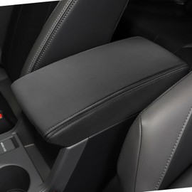 DEYTOP Center Console Cover for 2026 Subaru Crosstrek/Impreza Accessories 2024 2025 Armrest Cover for 2025 Crosstrek Accessories Anti-Scratch Leather Armrest Protector (Black with Black Stitches)