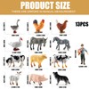 PSFXBM 13pcs Farm Animals Toys Set, Solid Plastic Animal Figures