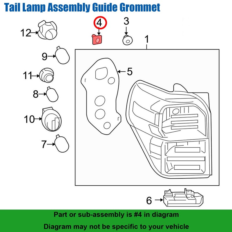 OAUTOO 25pcs Rear Combination Tail Light Guide Grommet for Toyota