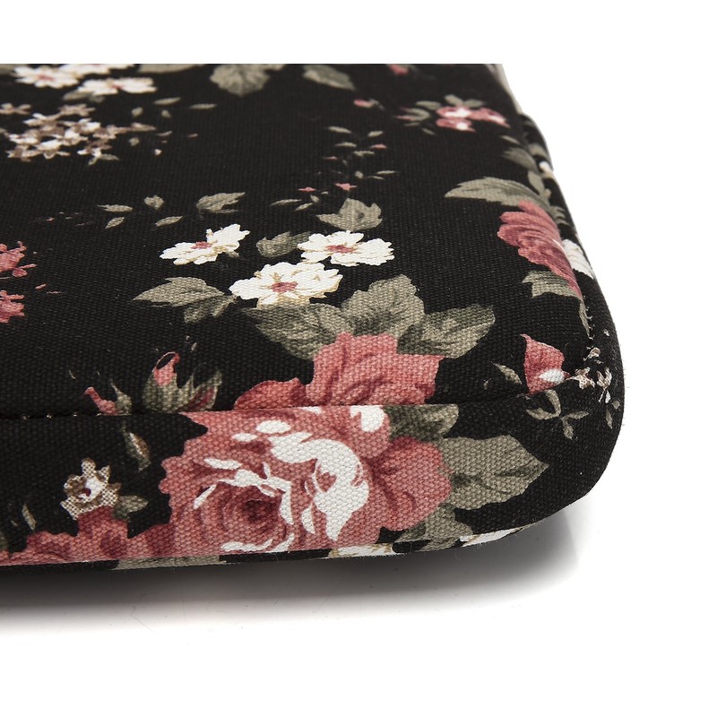 kayond Water-Resistant Canvas 13.3 Inch Laptop Sleeve-Black C Rose
