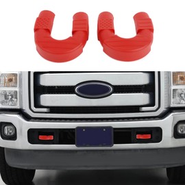 Red Tow Hook Covers Fit for Frod F250 F350 F450 F550 2008-2016 Front Bumper Tow Hooks Rubber Protector Trim Compatible with Frod Accessories