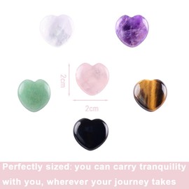 GEMMYDREAM 10 Pcs Amethyst Heart Stones, Natural Healing Crystals Gemstones Gift for Stress Relief, DIY Decorations, Chakra Healing, Yoga Meditation