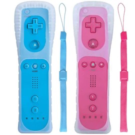 Tevodo Wii Remote Controller, 2 Packs Upgrade Wireless Controller Compatible with Wii Wii U(blue and pink)