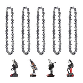 Alrens 5PCS 6 Inch Mini Chainsaw Chain Replacement for 6 Inch Cordless Electric Portable Mini Chainsaw, Guide Chain for Wood Cutting, Tree Pruning & Branch Trimming (37 Drive Links)