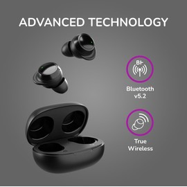 CORE ESSENTIALS | C400 Wireless Earbuds | Black |True Wireless Earbuds with Touch Controls | 15h Listening Time | Bluetooth V5.2