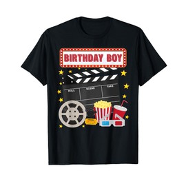 Birthday Boy Crew Movie Night Theme Matching Party T-Shirt