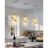 karyfine Mini Pendant Lights Kitchen Island Light Brown Glass Lamp