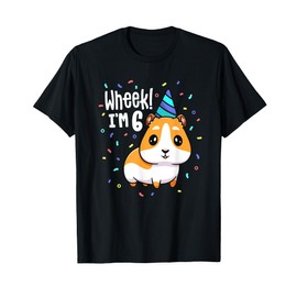 Guinea Pig Birthday Party Wheek Kids 6 Year Old 6th Outfit T-Shirt