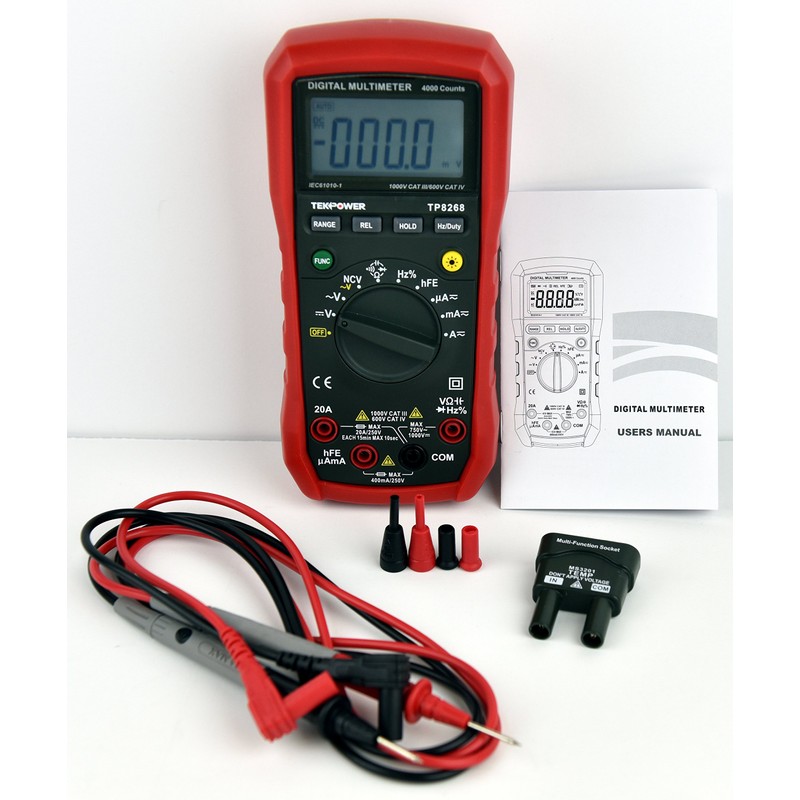 Tekpower TP8268 AC/DC Auto/Manual Range Digital Multimeter with NCV Feature,