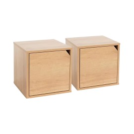 Wood Storage Cubes/Basket/Bins Organizer, 2 PCS 11x 11x 11Inch Wooden Bins Box for Home Books- Office Bookcase Closet Shelvessize: 11"D x 11"W x 11"H, color: Natural Oak