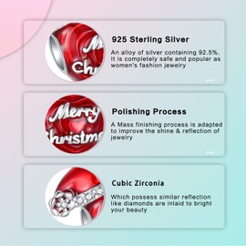 BIZK Charms Pendant 925 Silver for Bracelets, Compatible with European Bracelets and Necklaces for Women, Sterling Silver