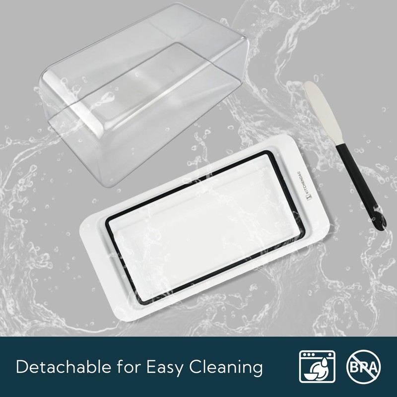 KITCHENDAO Airtight Butter Dish with Lid and Knife Spreader for
