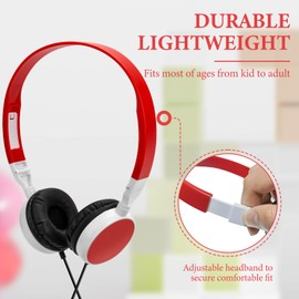 GEEKRIA 12 Pack Wired Headphones for Classroom, Adjustable On-Ear Headphones, Kids Children Headset for Schools, Student, Libraries, Computer Lab, Testing Centers (Bulk Pack)