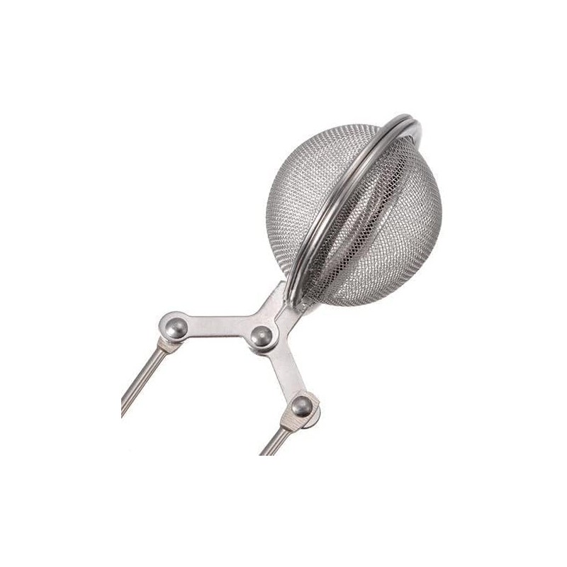 Silver Long Handle Loose Leaf Ball Tea Spoon, Stainless Steel