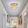 AGV LIGHTING CL006G Crystal Ceiling Light Fixture, Modern Semi Flush