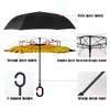Wxjiahetai Inverted Reverse Umbrella with C-shaped Handle Windproof Upside Down