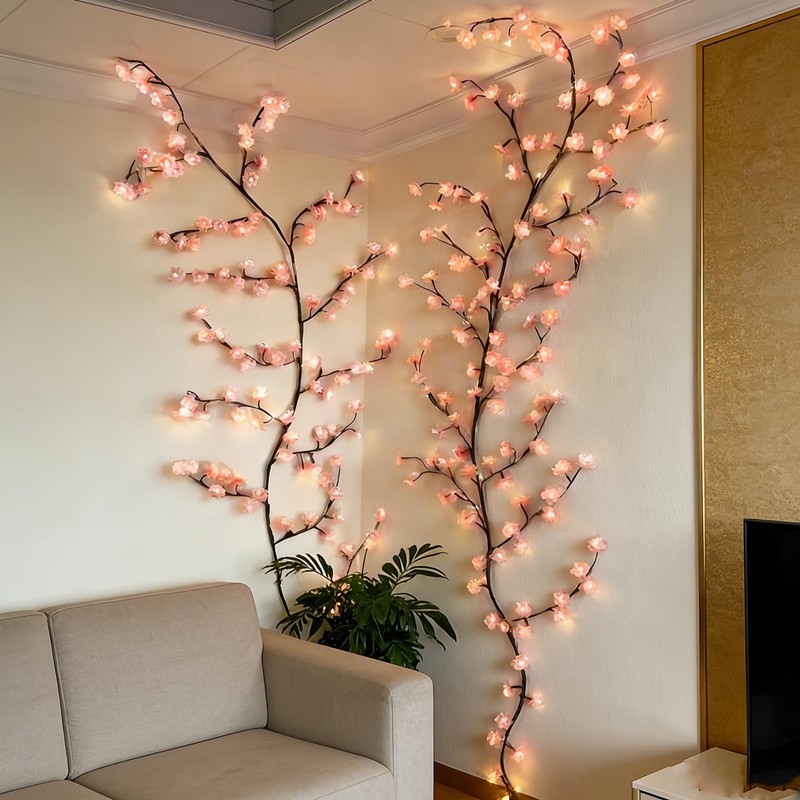 Garayma 5.3FT Cherry Blossom Lights,72LED Cherry Blossom Wall Decor