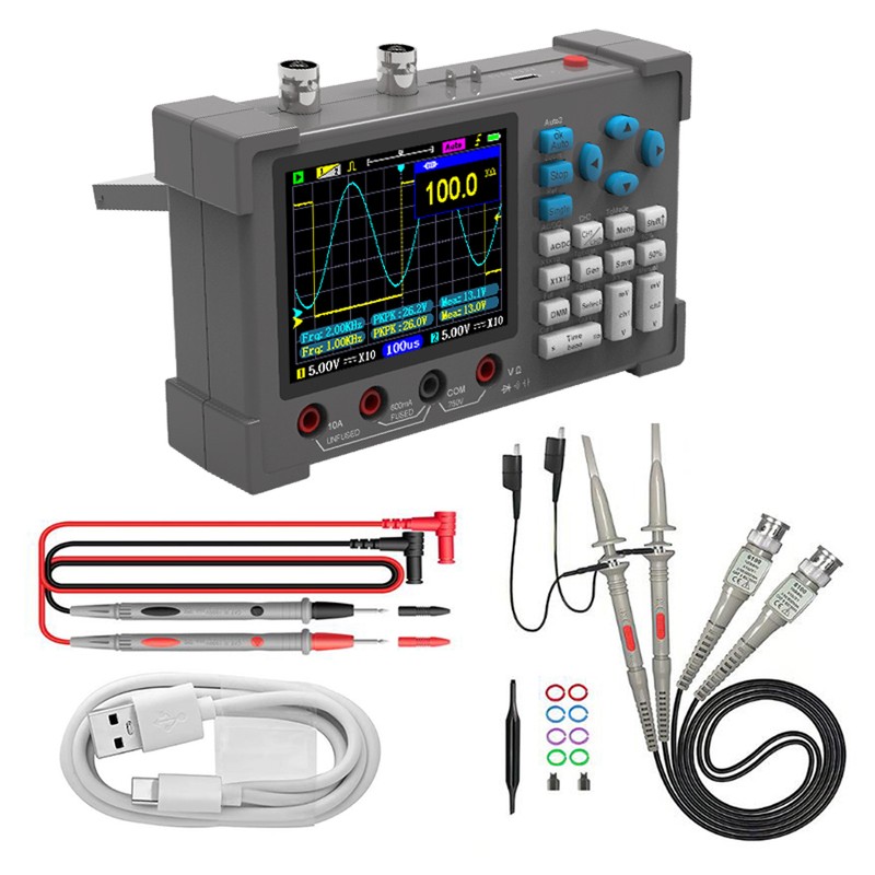 3 In1 Digital Oscilloscope 3.2in IPS Display 250MSa/s Sampling Rate